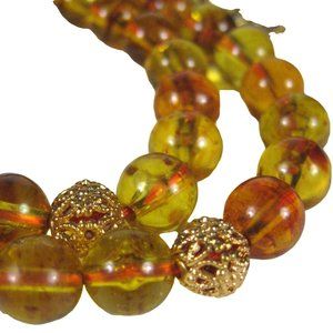 Orange Beaded Necklace 37 inch Vintage Strand Jewelry Box Clasp Upcycled